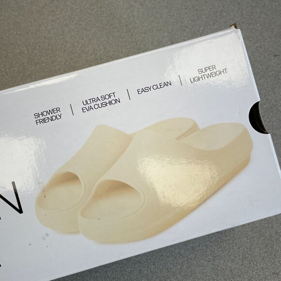 NEW 32 Degrees Women's M  7.5-8.5 Cushion Slide Sandals Cream EVA Ultra Soft - Picture 5 of 7